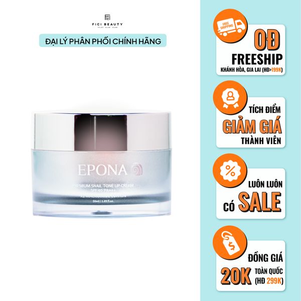 Kem Dưỡng Trắng Da, Nâng Tông Chiết Xuất Ốc Sên EPONA Premium Snail Tone Up Cream SPF 40/ PA++ 50ml