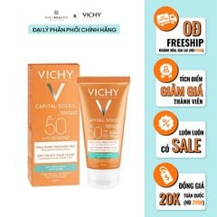 Kem Chống Nắng Cho Da Dầu, Không Nhờn Rít Vichy Capital Soleil Mattifying Face Fluid Dry Touch SPF50+ 50ml (Hàng xách tay)