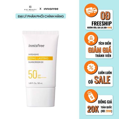 Kem Chống Nắng Chống Nước Lâu Trôi INNISFREE Intensive Long Lasting Suncreen EX SPF50+ PA++++ 50ml