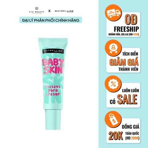 Kem Lót Làm Mịn Da, Che Khuyết Điểm, Se Khít Lỗ Chân Lông Maybelline Baby Skin Pore Eraser 22ml