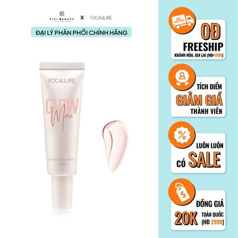 Kem Lót Trang Điểm Nâng Tone, Che Lỗ Chân Lông, Làm Mềm Mịn Da Focallure Glowmax Hydrating Primer FA138-02 25g