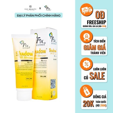 Kem Chống Nắng Dưỡng Ẩm & Bảo Vệ Da Fixderma Shadow SPF50+ Cream 75g