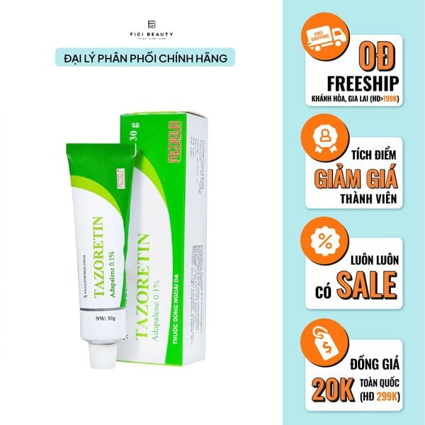 Gel Trị Mụn Ẩn, Mụn Trứng Cá Tazoretin Adapalene 0.1%