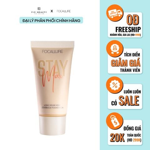 Kem Nền Che Khuyết Điểm, Kiềm Dầu Lâu Trôi Suốt 24h Focallure Staymax Poreless Matte Foundation FA150