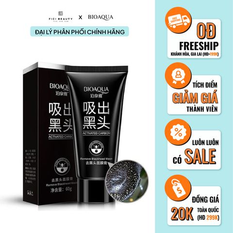 Gel Lột Mụn Than Hoạt Tính Bioaqua Activated Carbon Removed Blackhead Mask 60g
