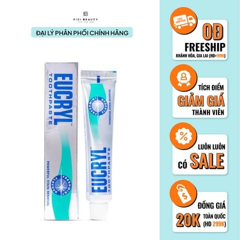 Kem Đánh Trắng Răng Hương Bạc Hà Thơm Mát Eucryl Toothpaste Freshmint 62g