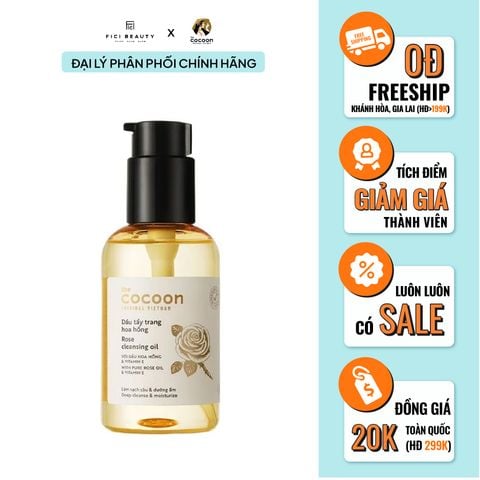 Dầu Tẩy Trang Tinh Dầu Hoa Hồng Chưng Cất The Cocoon Rose Cleansing Oil 140ml