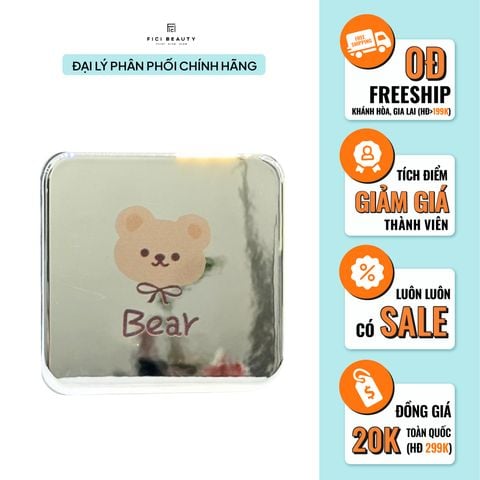 Case Đựng Len Tráng Gương Hình Gấu Kèm Gương
