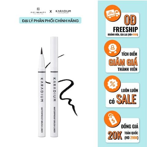 Bút Kẻ Mắt Nước Chống Trôi KARADIUM Waterproof Brush Liner - Tone Black - ĐEN