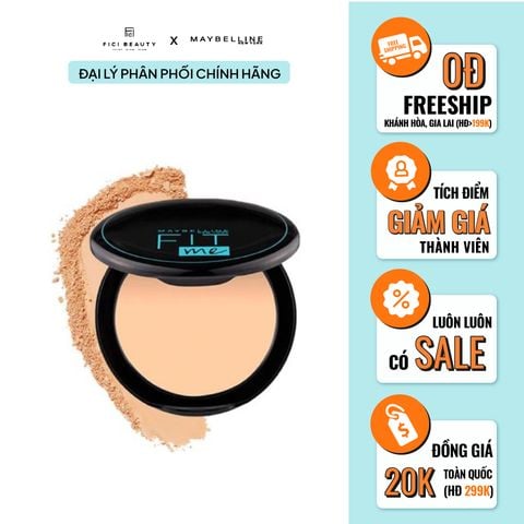 Phấn Nền Dạng Nén Che Phủ Hoàn Hảo, Kiềm Dầu Hiệu Quả MAYBELLINE Fit Me Matte Poreless Powder SPF28