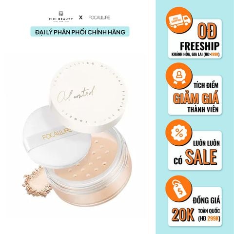 Phấn Phủ Dạng Bột Kiểm Soát Dầu Cho Lớp Trang Điểm Mượt Mà Tự Nhiên Focallure Poreless Matte Loose Powder FA201