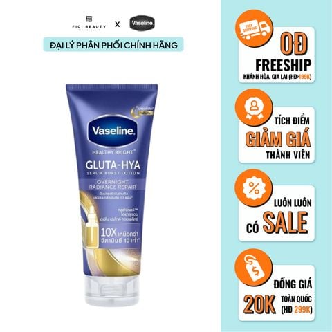 Dưỡng Thể Trắng Da Ban Đêm VASELINE Gluta-hya Serum Burst Lotion Overnight Radiance Repair 300ml