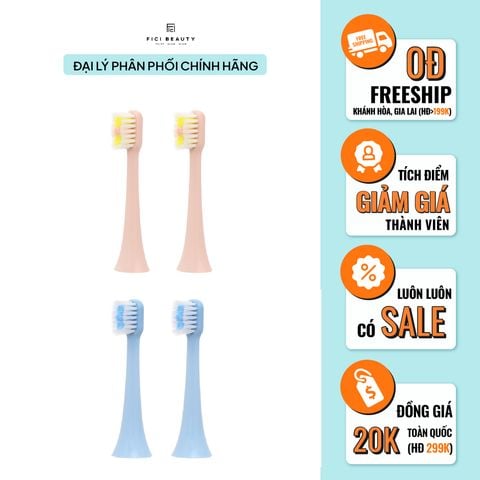 Set 2 Đầu Bàn Chải Điện Halio Sonic SmartClean Electric Toothbrush