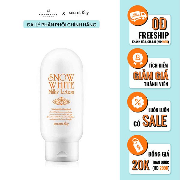 Sữa Dưỡng Thể Trắng Da Toàn Thân Secret Key Snow White Milky Lotion 120g