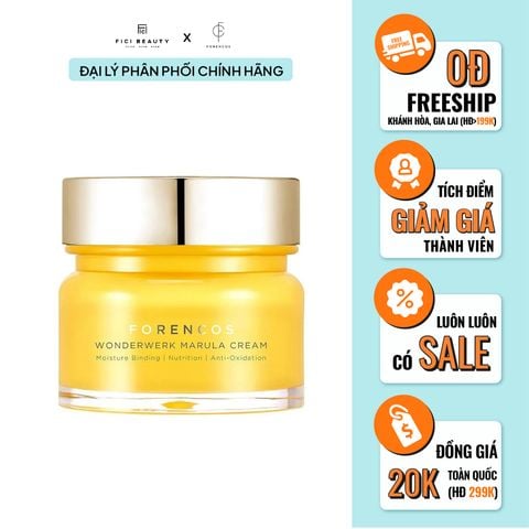 Kem Dưỡng Ẩm, Trắng Da, Cải Thiện Nám, Ngăn Ngừa Lão Hóa Da Ban Đêm Forencos Wonderwerk Marula Cream 50g