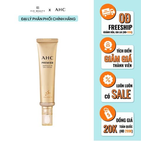 Kem Dưỡng Chống Lão Hoá Vùng Mắt Kèm Đầu Lăn Massage AHC Premier Ampoule In Eye Cream Collagen