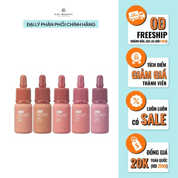 Son Kem Lì Mịn Môi, Lâu Trôi Peripera Ink Velvet 4g