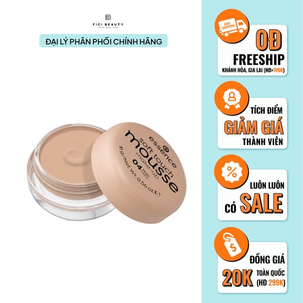 Phấn Tươi Trang Điểm ESSENCE Soft Touch Make-up Mousse 16g - 04 Matt Ivory