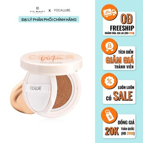 Phấn Nước Dưỡng Ẩm, Che Khuyết Điểm, Kiểm Soát Dầu FOCALLURE Covermax Longlasting Cushion FA162