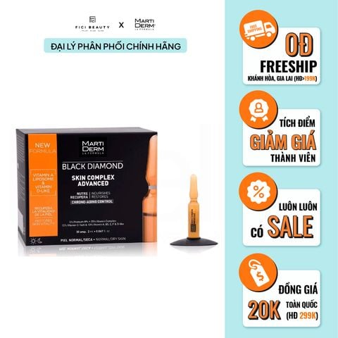 Ampoule Chống Oxy Hoá, Trẻ Hóa & Làm Sáng Da Martiderm Black Diamond Skin Complex Advanced - 30 ống (2ml x 30)