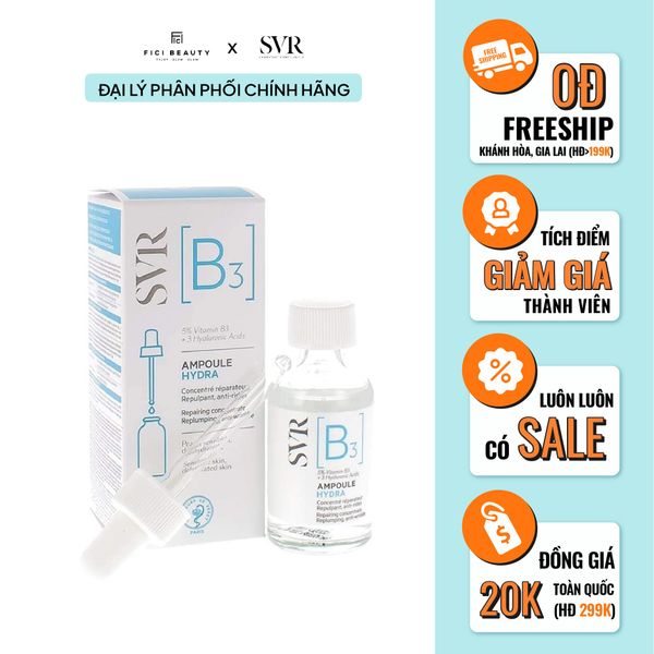 Tinh Chất Dưỡng Ngăn Ngừa Nếp Nhăn, Phục Hồi Da Và Dưỡng Ẩm SVR B3 Ampoule Hydra 30mL
