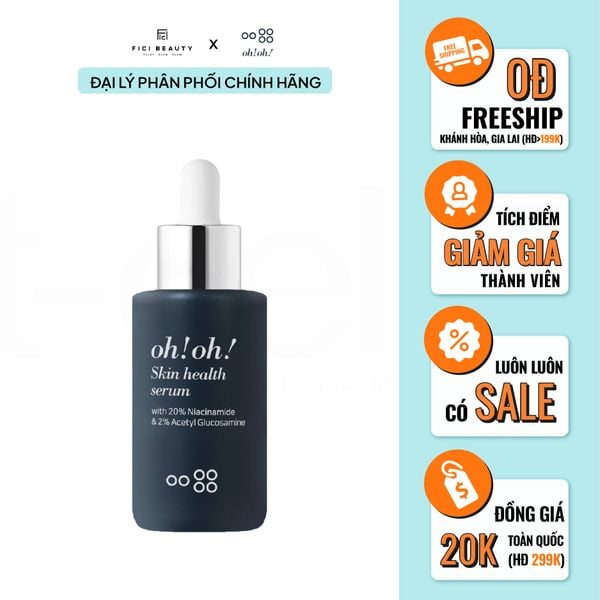 Tinh Chất Dưỡng Sáng Da, Giảm Thâm Nám oh!oh! Skin Health Serum with 20% Niacinamide & 2% Acetyl Glucosamine