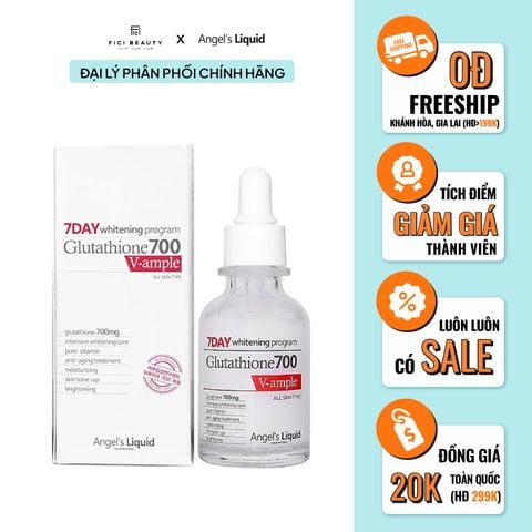 Huyết thanh Angel’s Liquid Glutathione 700 V-Ampoule 30ml – Dưỡng Trắng, Mờ Thâm Nám & Săn Chắc Da