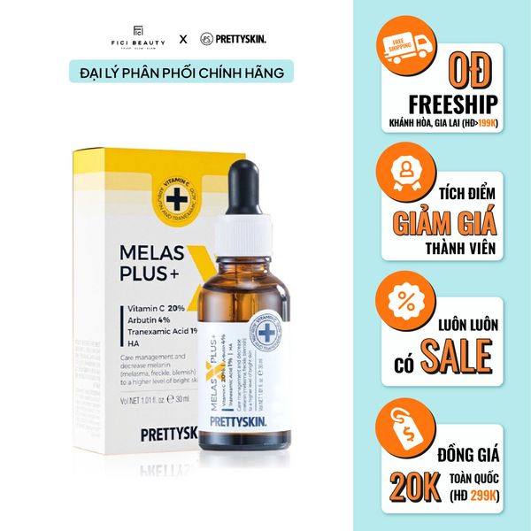 Tinh Chất Dưỡng Trắng, Đặc Trị Thâm Nám Prettyskin Melas X Plus+ 30ml