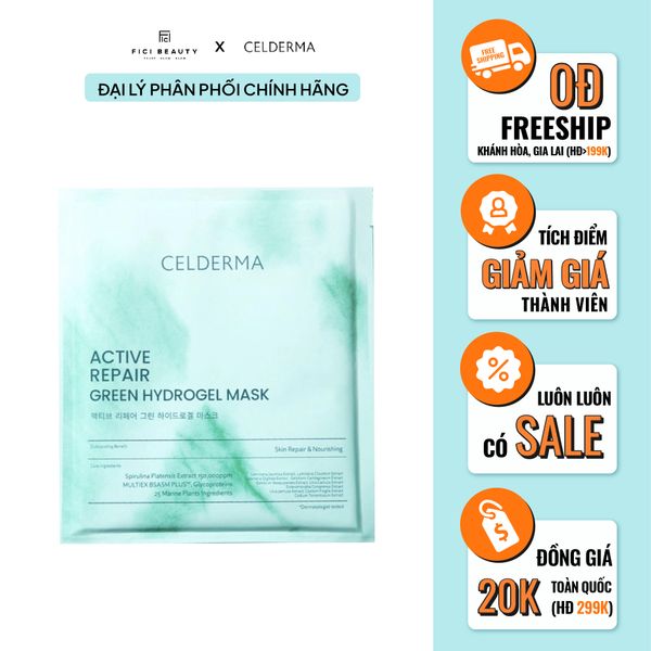 Mặt Nạ Tảo Xoắn Dạng Thạch Celderma Active Repair Green Hydrogel Mask