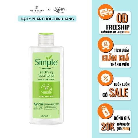 Nước Hoa Hồng Cân Bằng, Làm Dịu Da Simple Kind To Skin Soothing 200ml