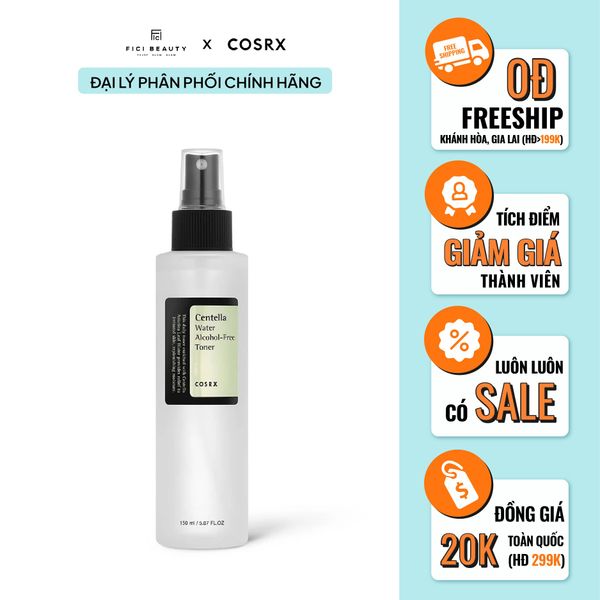 Nước Hoa Hồng Làm Dịu Da, Giảm Kích Ứng Chiết Xuất Từ Rau Má Cosrx Centella Water Alcohol-Free Toner 150ml