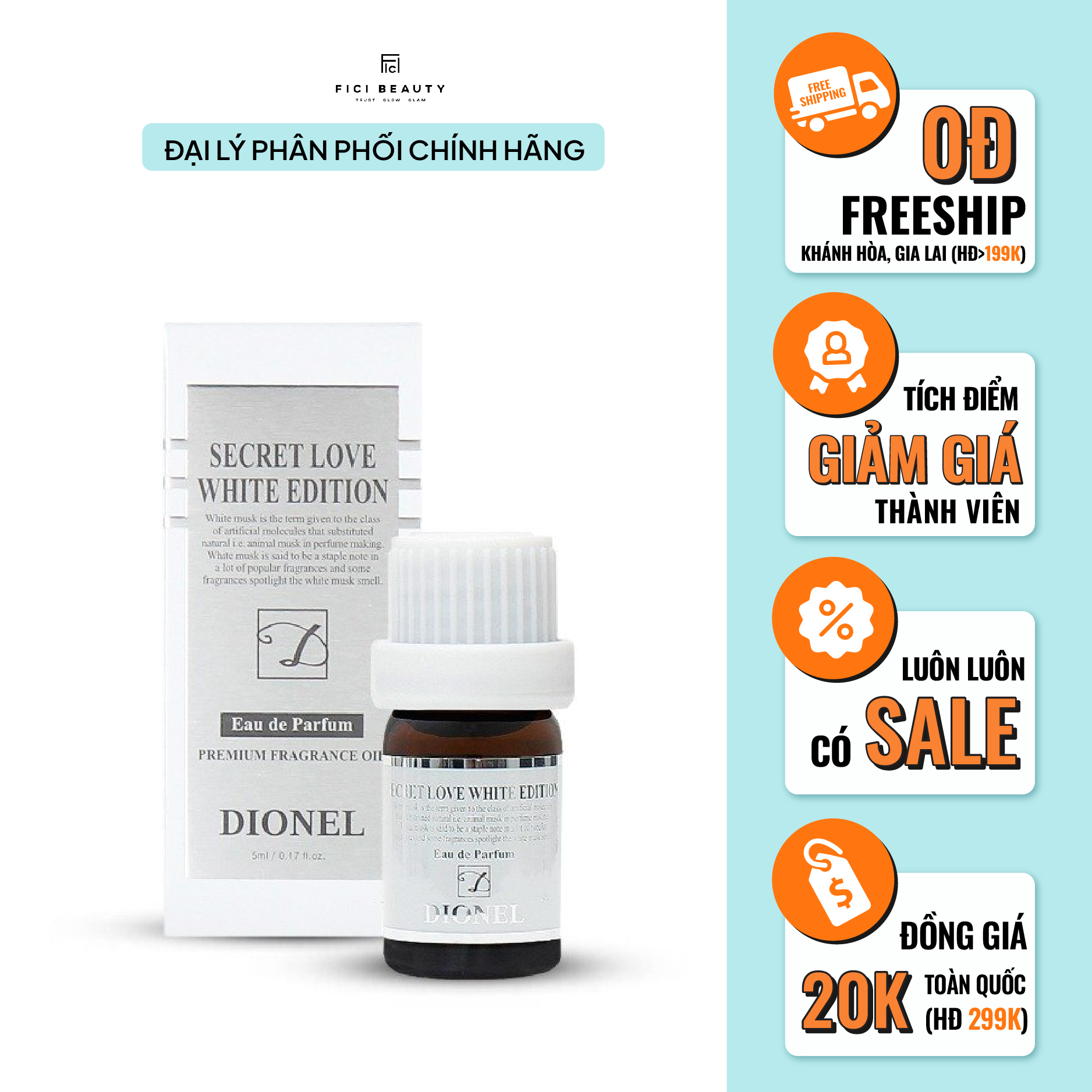 Nước Hoa Vùng Kín DIONEL Secret Love Le Parfume Premium 5ml White Ed