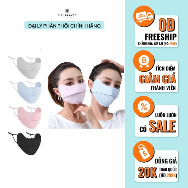 Khẩu Trang Chống Tia UV Mask UPF50+ #Hồng/Xám