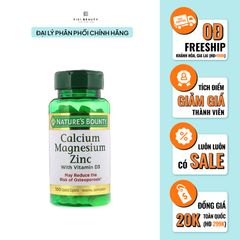 Viên Uống Khoáng Chất Hỗ Trợ Xương Khớp Nature's Bounty Calcium Magnesium Zinc with D3 - 100 viên