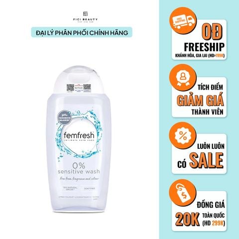 Dung Dịch Vệ Sinh Phụ Nữ Dành Cho Da Nhạy Cảm Femfresh Sensitive Intimate Wash 250ml