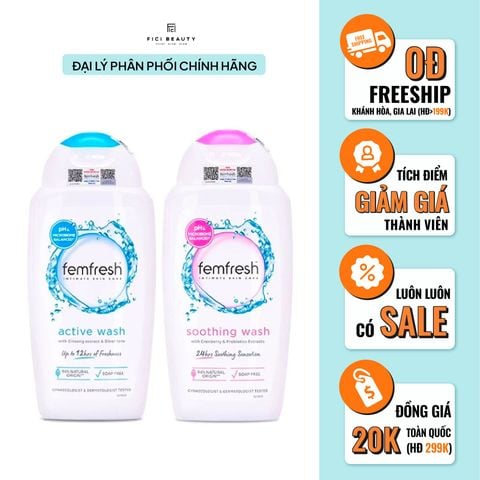 Dung Dịch Vệ Sinh Phụ Nữ Giúp Chăm Sóc Cân Bằng Độ pH Femfresh Ultimate Care 250ml