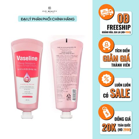 Kem Dưỡng Da Tay & Móng Tay Vaseline Deep Moisture Hand & Nail Cream 60ml