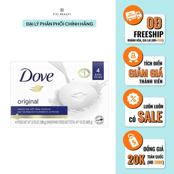 Xà Phòng Dưỡng Ẩm Dove Original Beauty Bar With Deep Moisture 106g