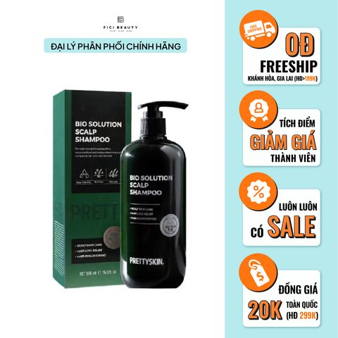 Cặp Dầu Gội/Xả Chống Rụng Tóc Pretty Skin Bio Solution Scalp Shampoo 500ml