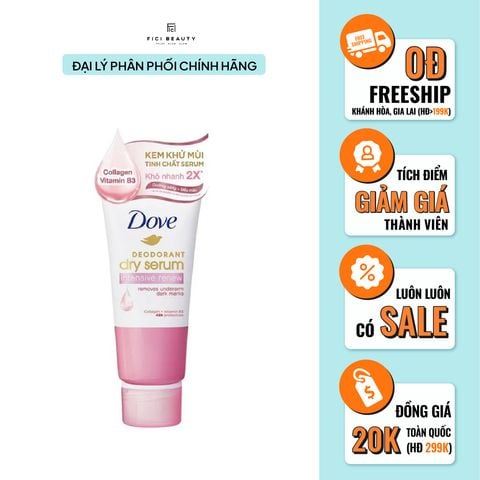 Kem khử mùi Collagen & Vitamin B3 sáng mịn đều màu Dove (Tuýp 50ml)