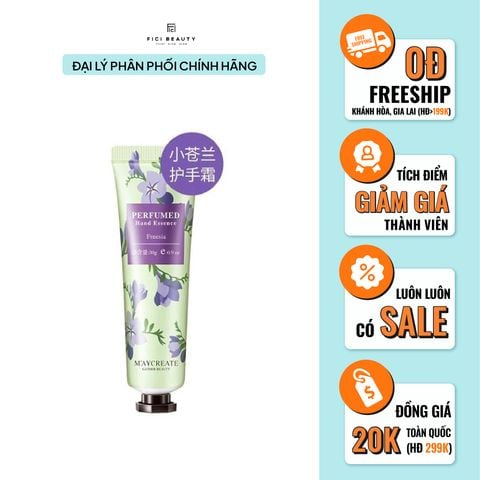 Kem Dưỡng Cấp Ẩm & Dưỡng Trắng Da Tay MAYCREATE 30g - Freesia (Hương Hoa Lan Nam Phi)