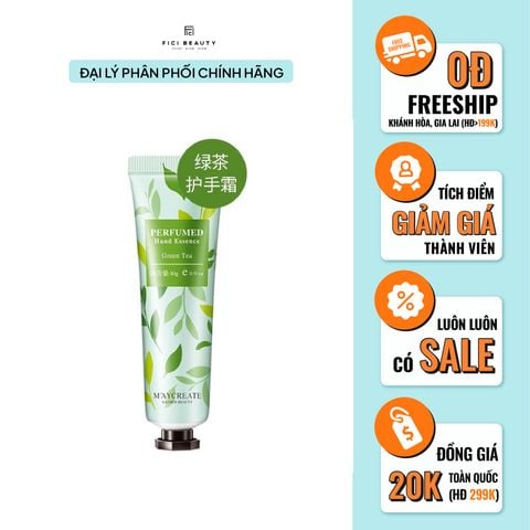 Kem Dưỡng Cấp Ẩm & Dưỡng Trắng Da Tay MAYCREATE 30g - Green Tea (Hương Trà Xanh)