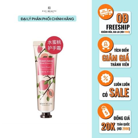 Kem Dưỡng Cấp Ẩm & Dưỡng Trắng Da Tay MAYCREATE 30g - Juicy Peach (Hương đào)