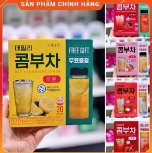 Trà KOMBUCHA Giảm Cân, Đẹp Dáng, Đẹp Da - Hộp 20 Gói (Tặng Bình)