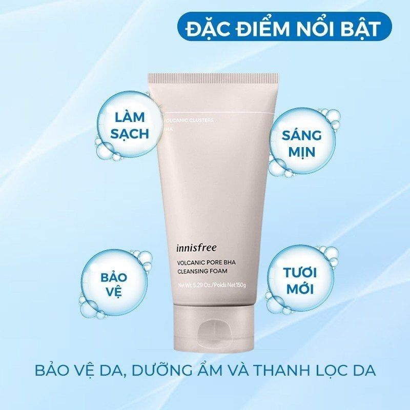 Sữa Rửa Mặt Se Khít Lỗ Chân Lông Innisfree Volcanic Pore BHA Cleansing Foam 150g
