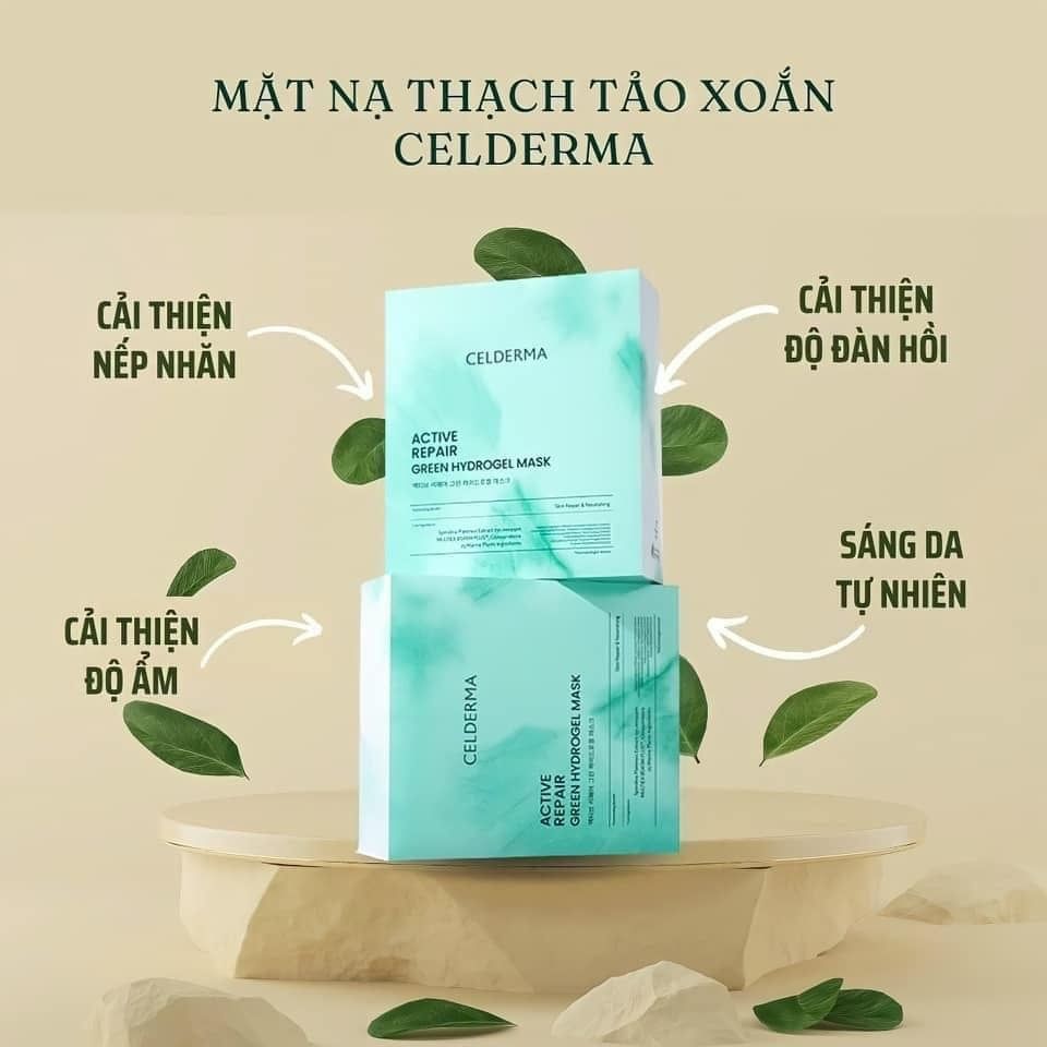 Mặt Nạ Tảo Xoắn Dạng Thạch Celderma Active Repair Green Hydrogel Mask