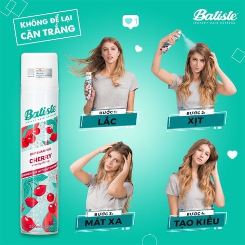 Dầu Gội Khô Giúp Làm Sạch, Tóc Bồng Bềnh Batiste Dry Shampoo 200ml