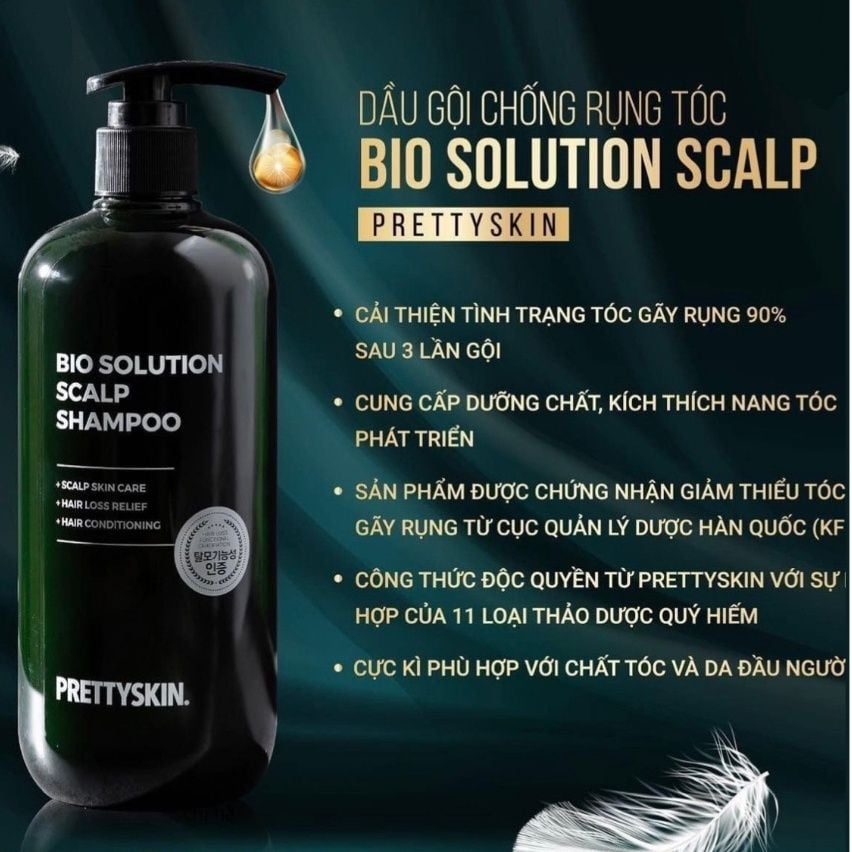 Cặp Dầu Gội/Xả Chống Rụng Tóc Pretty Skin Bio Solution Scalp Shampoo 500ml