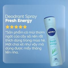 Xịt Ngăn Mùi Nivea Tươi Mát Sức Sống Anti-Perspirant Fresh Energy Quick Dry 150ml