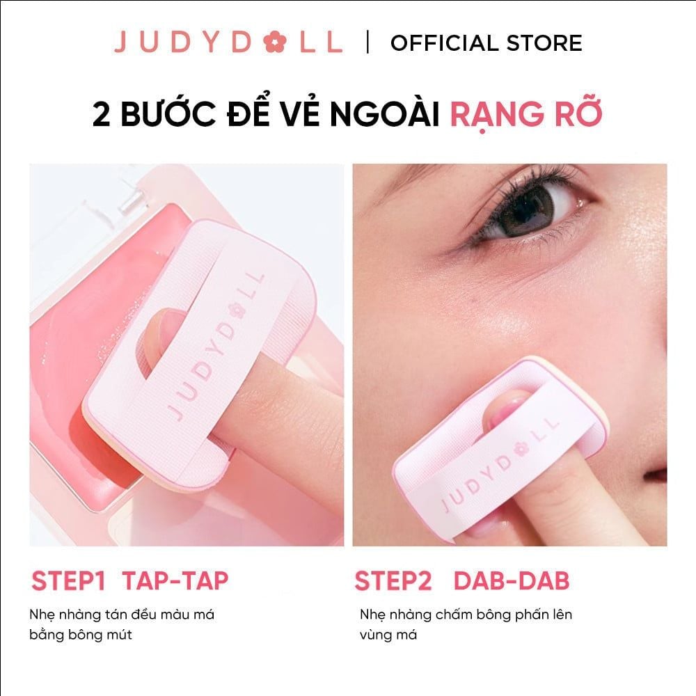 Má Hồng Kem Judydoll Kèm Mút Tán Glow Blush Blam